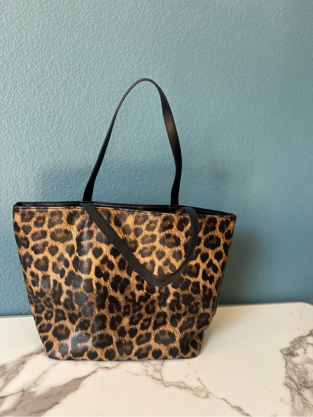 Women’s Chicos Leopard Print Tote Bag with Black Straps